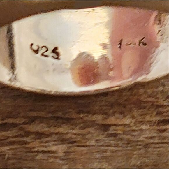 Sterling & 14k Flower Motif Signet Style  Ring - Picture 6 of 10